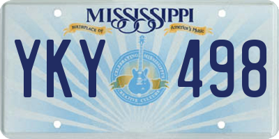 MS license plate YKY498