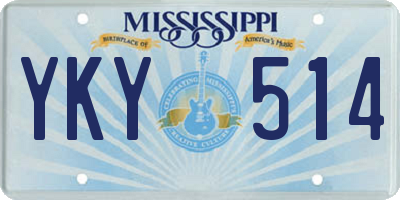 MS license plate YKY514