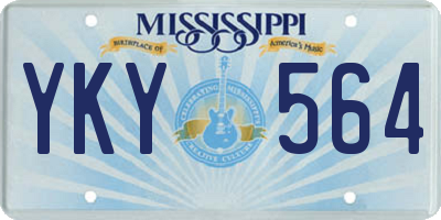 MS license plate YKY564
