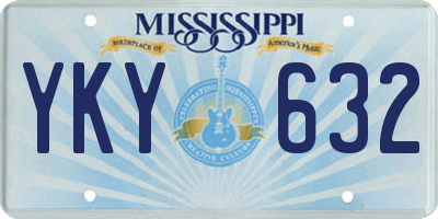 MS license plate YKY632