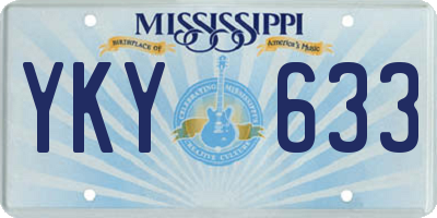 MS license plate YKY633