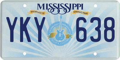 MS license plate YKY638