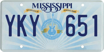 MS license plate YKY651