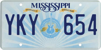 MS license plate YKY654