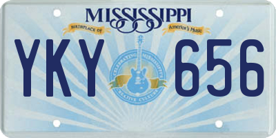 MS license plate YKY656