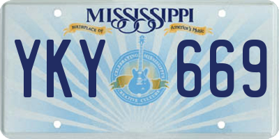 MS license plate YKY669