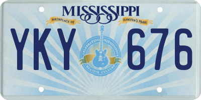 MS license plate YKY676