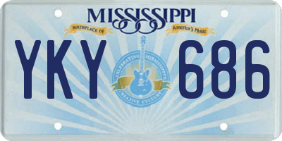 MS license plate YKY686