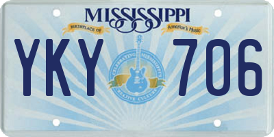 MS license plate YKY706
