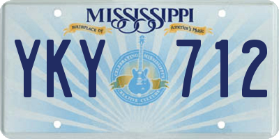 MS license plate YKY712