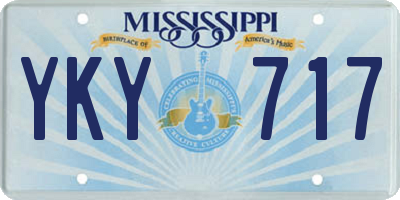 MS license plate YKY717