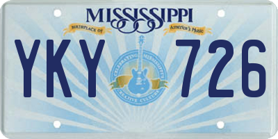 MS license plate YKY726