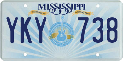 MS license plate YKY738