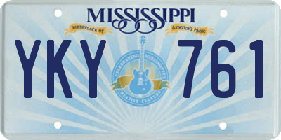 MS license plate YKY761