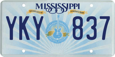 MS license plate YKY837