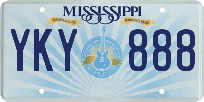 MS license plate YKY888