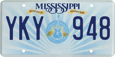MS license plate YKY948