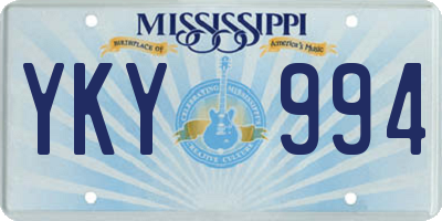 MS license plate YKY994