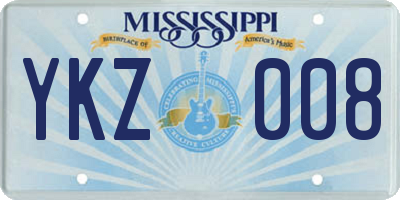 MS license plate YKZ008