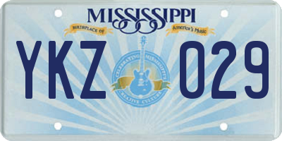 MS license plate YKZ029