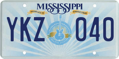 MS license plate YKZ040