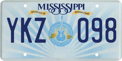 MS license plate YKZ098