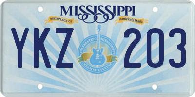 MS license plate YKZ203