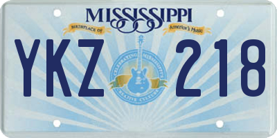 MS license plate YKZ218