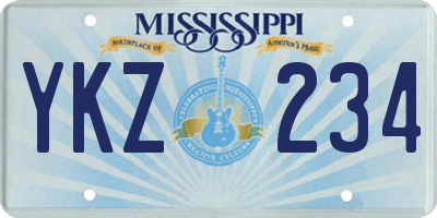 MS license plate YKZ234