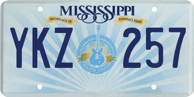 MS license plate YKZ257