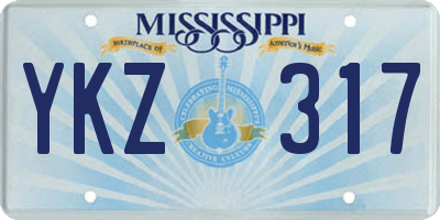 MS license plate YKZ317