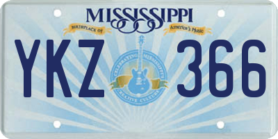 MS license plate YKZ366