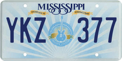 MS license plate YKZ377