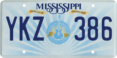 MS license plate YKZ386