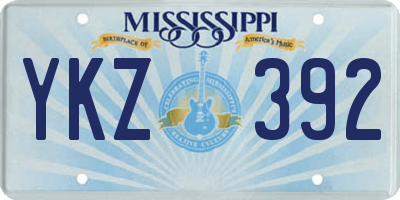 MS license plate YKZ392