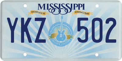 MS license plate YKZ502