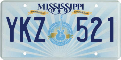 MS license plate YKZ521