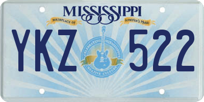 MS license plate YKZ522