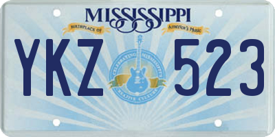 MS license plate YKZ523