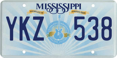 MS license plate YKZ538