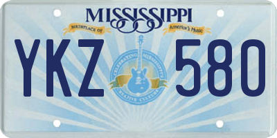 MS license plate YKZ580