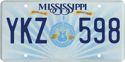 MS license plate YKZ598
