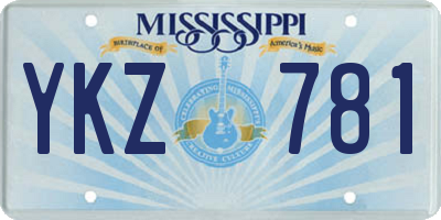MS license plate YKZ781