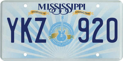 MS license plate YKZ920
