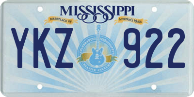 MS license plate YKZ922