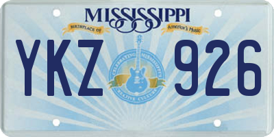 MS license plate YKZ926