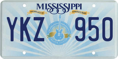MS license plate YKZ950