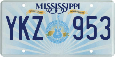 MS license plate YKZ953