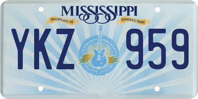 MS license plate YKZ959