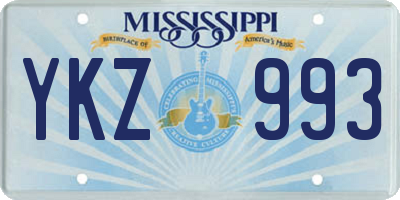 MS license plate YKZ993
